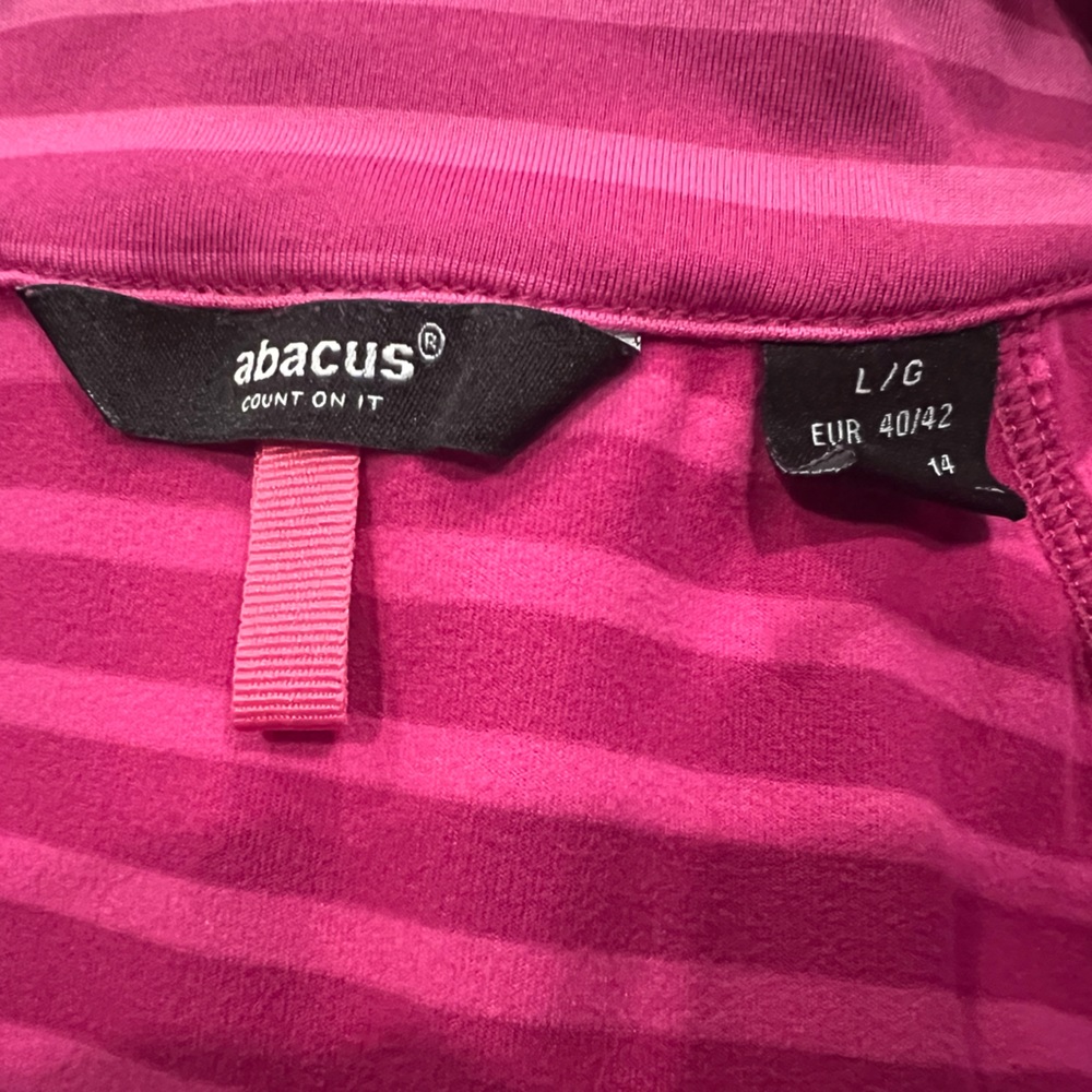 #799 Abacus Golf Pink Stripped Full Zip Mulligan Jacket Large - Picture 9 of 9